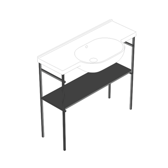 Комплектующие Структура напольная для раковины ME080, размер 76,7 см, крепление в комплекте, цвет черный 