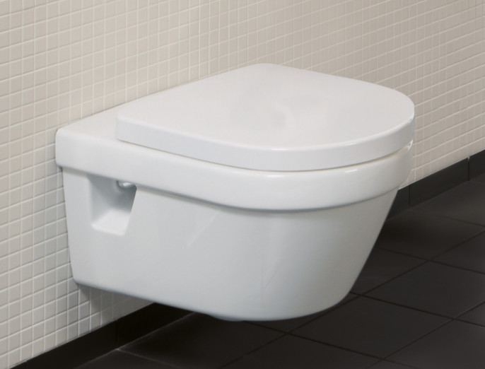 Унитазы Унитаз подвесной безободковый 53х37 см в комплекте с сиденьем с микролифтом, с грязеотталкивающим покрытием CeramicPlus 