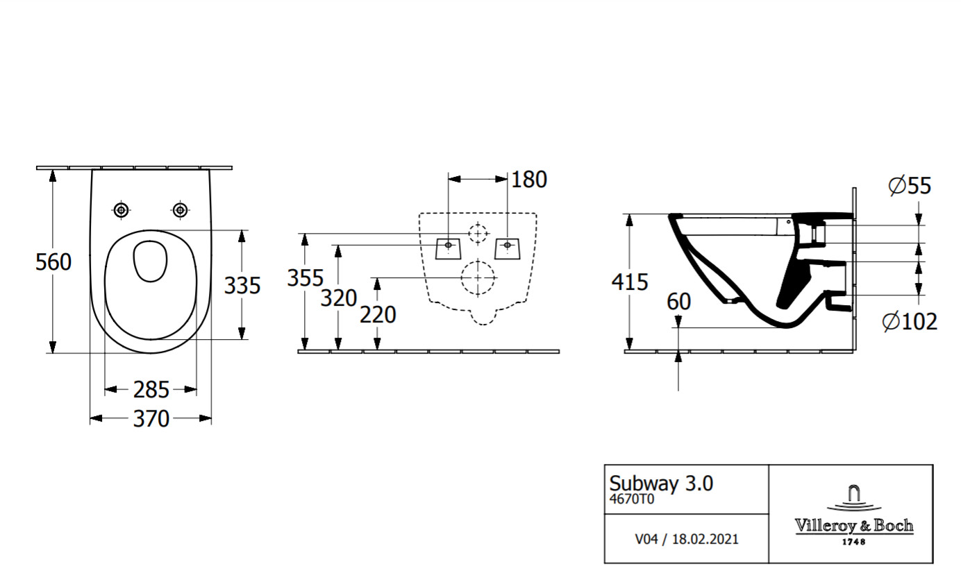 Унитазы Унитаз с открытым смывным краем подвесной, с TwistFlush, 56х37 см 