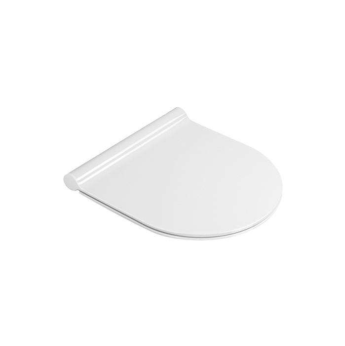 Сиденье для унитаза 46см с микролифтом, тонкое, цвет белый глянцевый