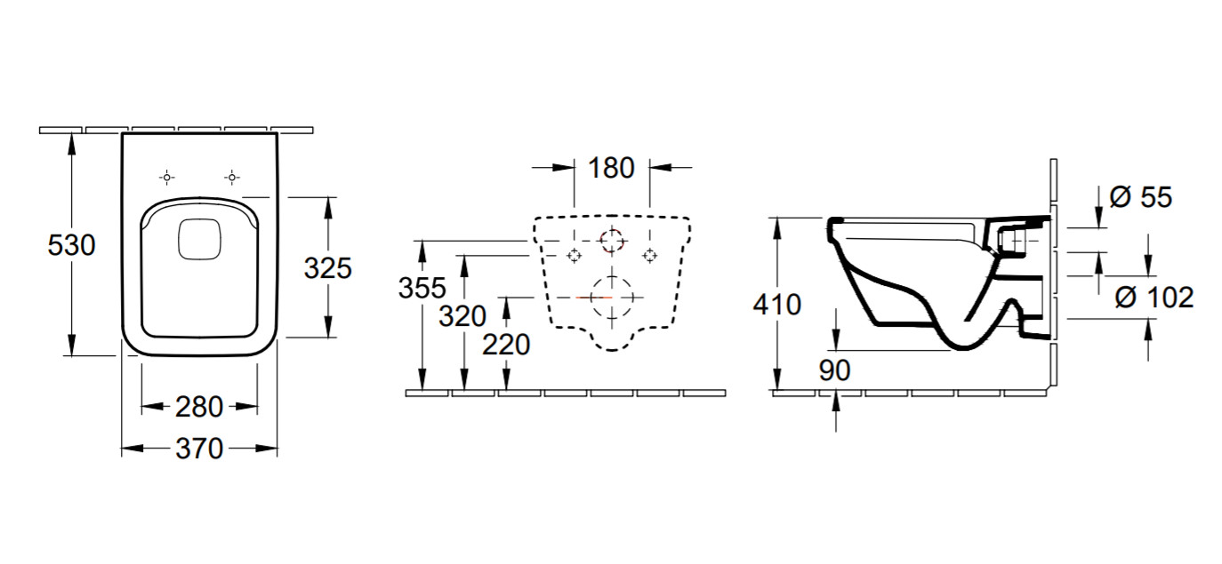 Унитазы Унитаз подвесной безободковый 53х37 см в комплекте с сиденьем с микролифтом 