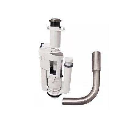 Смывной механизм для подвесного среднего бачка с трубой и кнопкой хром