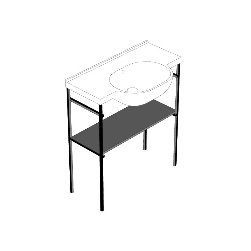 Структура напольная для раковины ME080, размер 76,7 см, крепление в комплекте, цвет черный