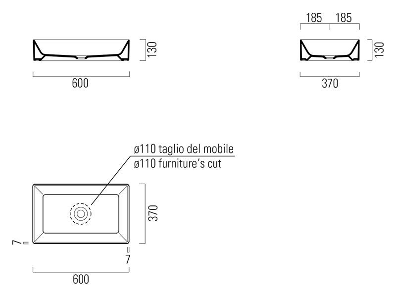 Раковины Раковина накладная 60х37 