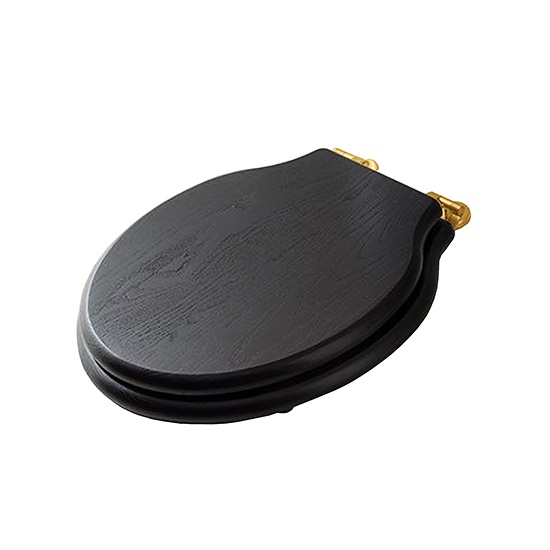 Сиденье для унитазов  PAS03, PA025, PA001,PA002, PA003, PA004, черный дуб, с микролифтом, петли золото