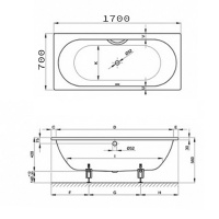 Ванны Ванна с шумоизоляцией 170х70х42, белая 