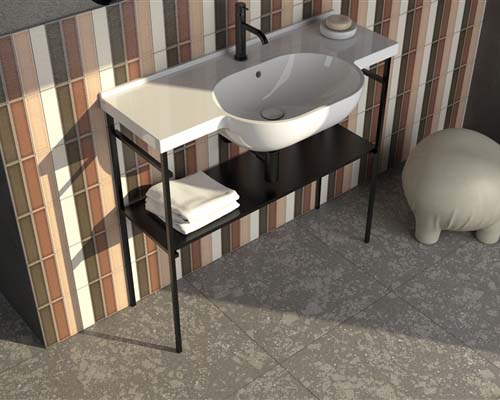 Структура напольная для раковины ME100, размер 96,7 см, крепление в комплекте, цвет черный