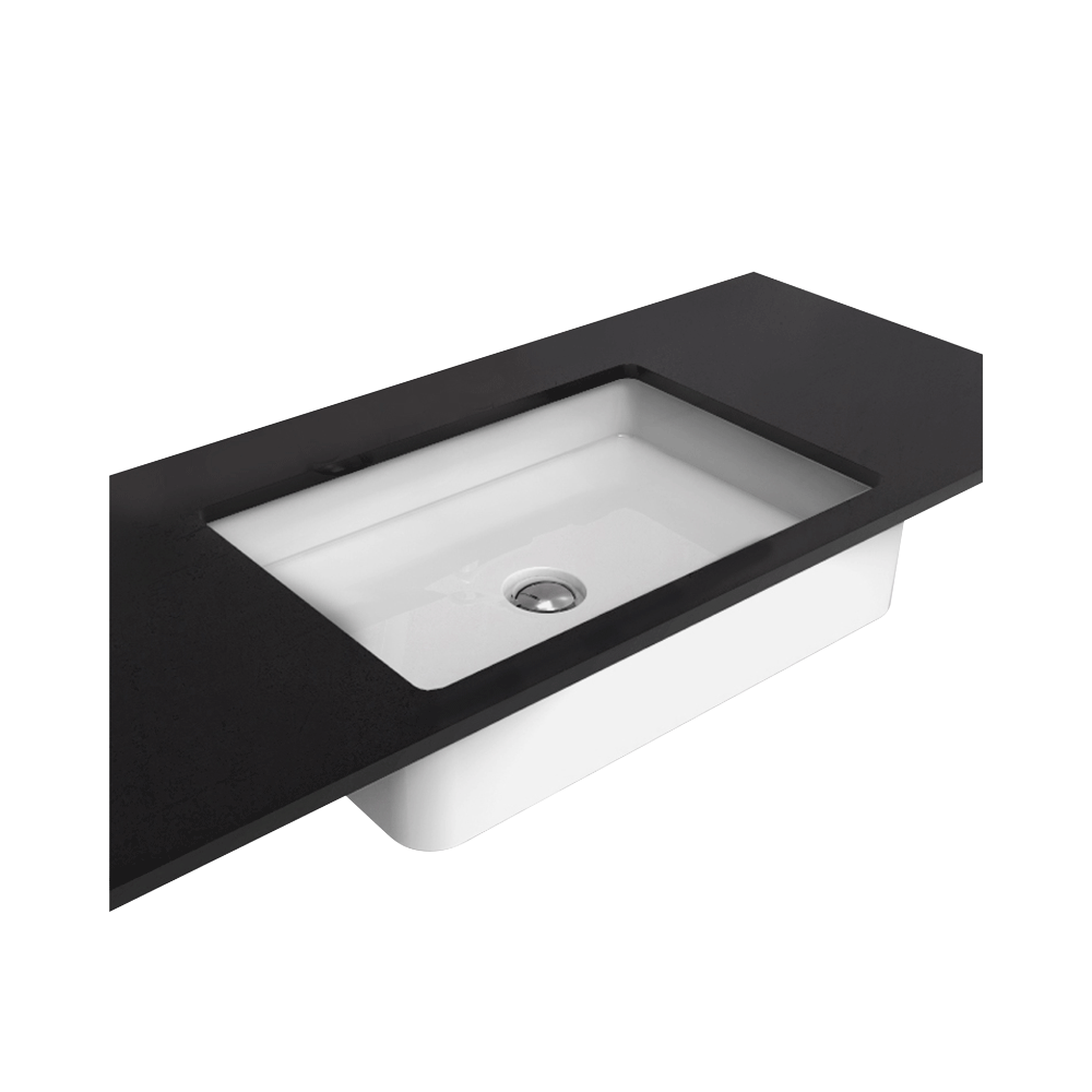 Раковины Раковина 600х420хh130 мм, встраиваемая снизу, без перелива, керамика, цвет белый 