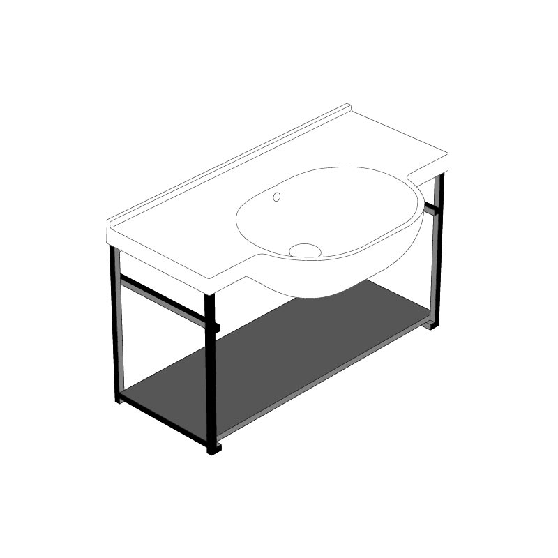 Структура MODE для раковины ME080, размер 76,7 см, крепление в комплекте, цвет черный