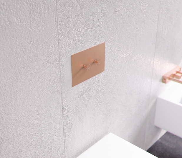 Системы инсталляции Панель пневматическая двойная Trumpet, нержавеющая сталь, бронза 