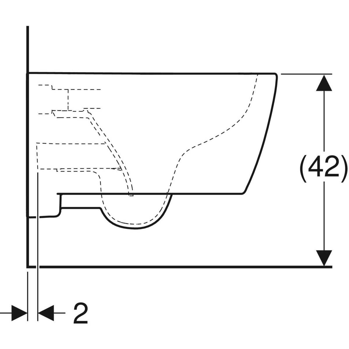 Унитазы Унитаз подвесной без ободка, Rimfree, 530 мм 