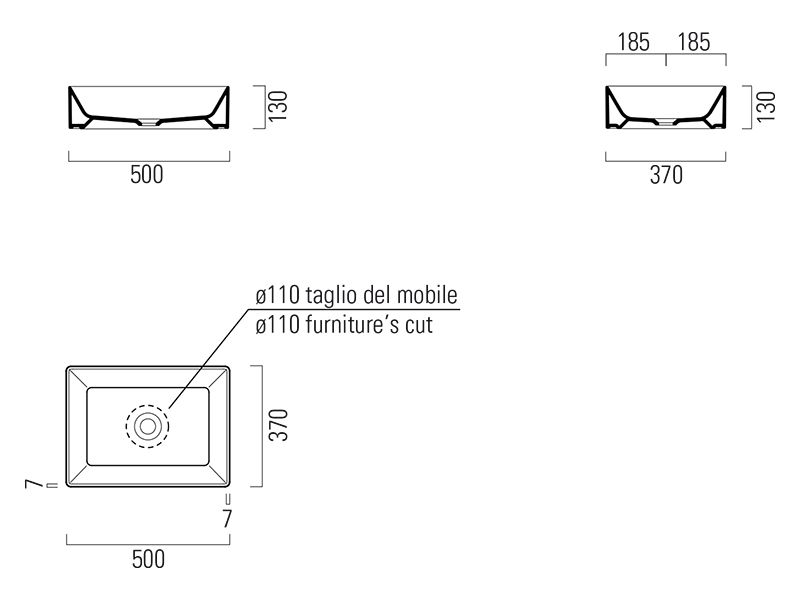 Раковины Раковина накладная 50х37 