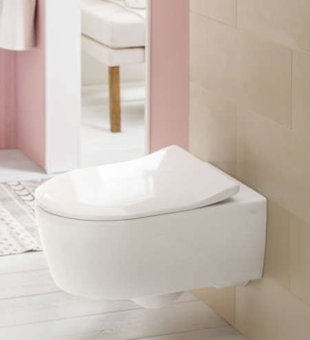 Унитазы Villeroy&Boch Avento Унитаз подвесной 370*530*310, безободковый, в комплекте сиденье SlimSeat с микролифтом, цвет альпийский белый 