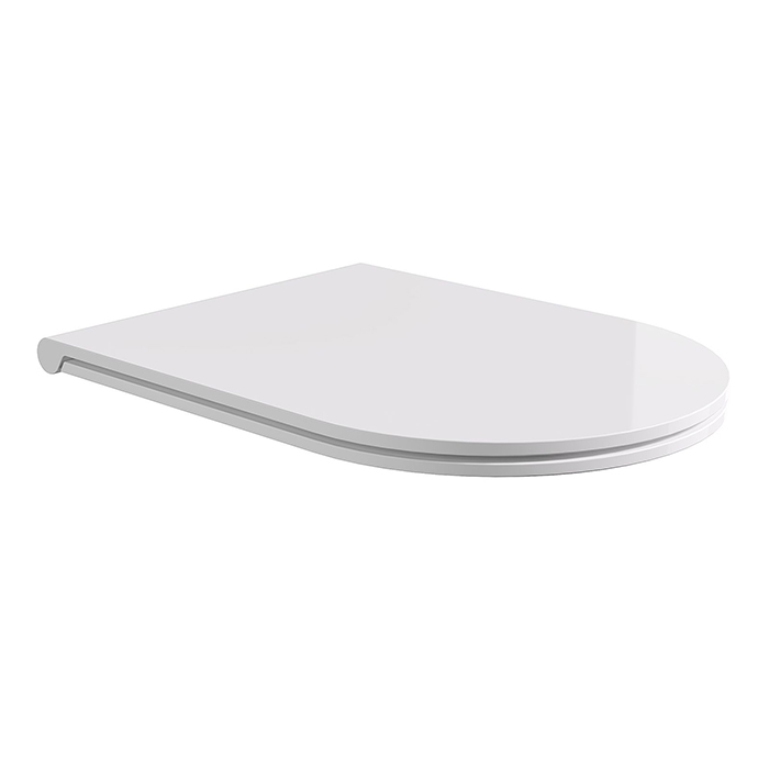 Сиденье с крышкой для унитаза Round, тонкое, с микролифтом, белый глянцевый, крепления хром