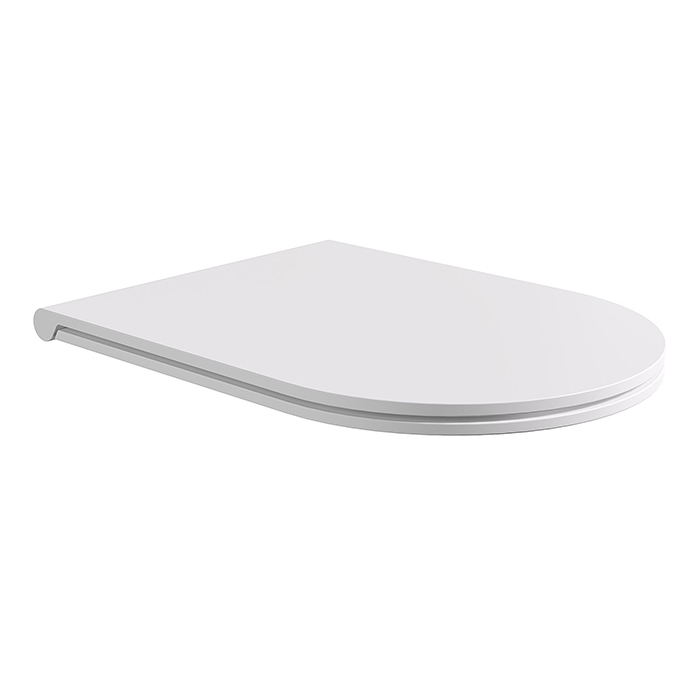 Сиденье с крышкой для унитаза Round, тонкое, с микролифтом, белый матовый, крепления хром