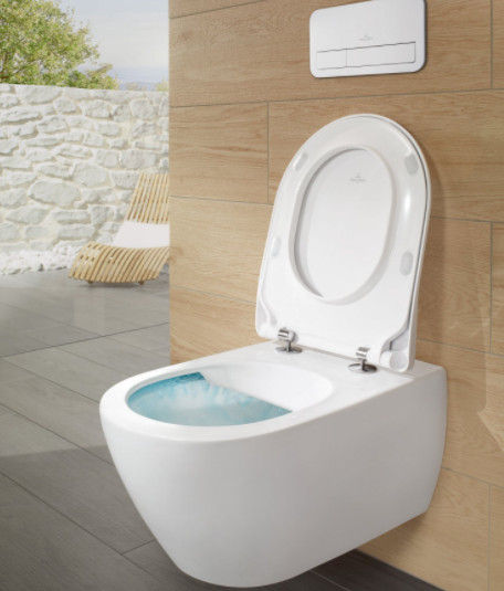 Унитазы Унитаз подвесной безободковый 56х37 см, с грязеотталкивающим покрытием CeramicPlus 