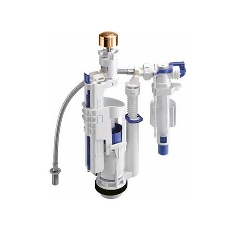 Смывной механизм для напольного бачка с кнопкой золото