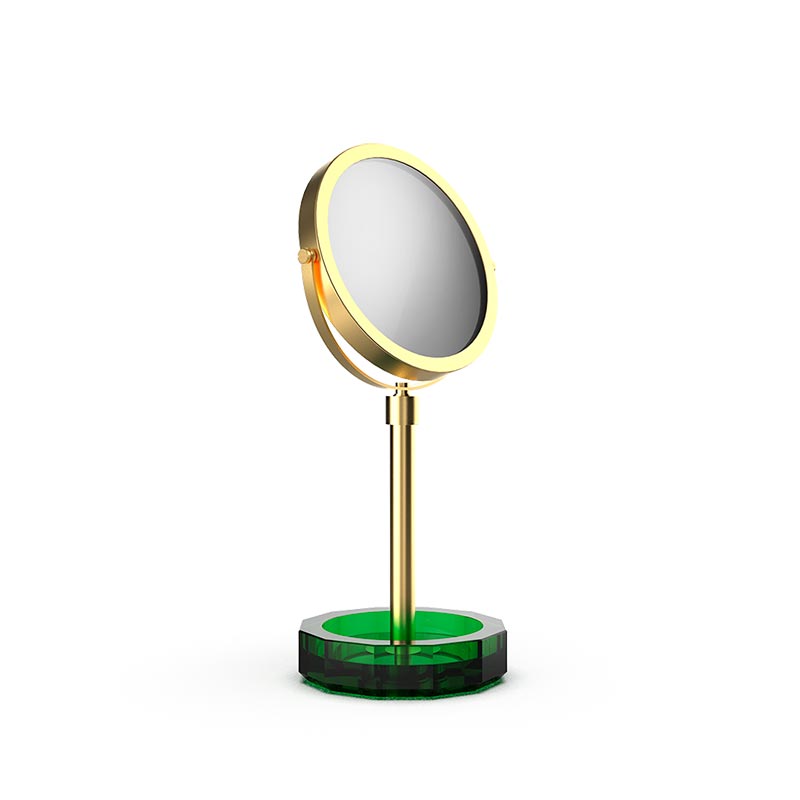 Аксессуары для ванной Зеркало косметическое Английский зеленый / Золото матовое 