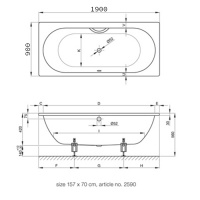 Ванны Ванна встраиваемая с шумоизоляцией BetteGlasur® Plus 190x90x42 см, белая 