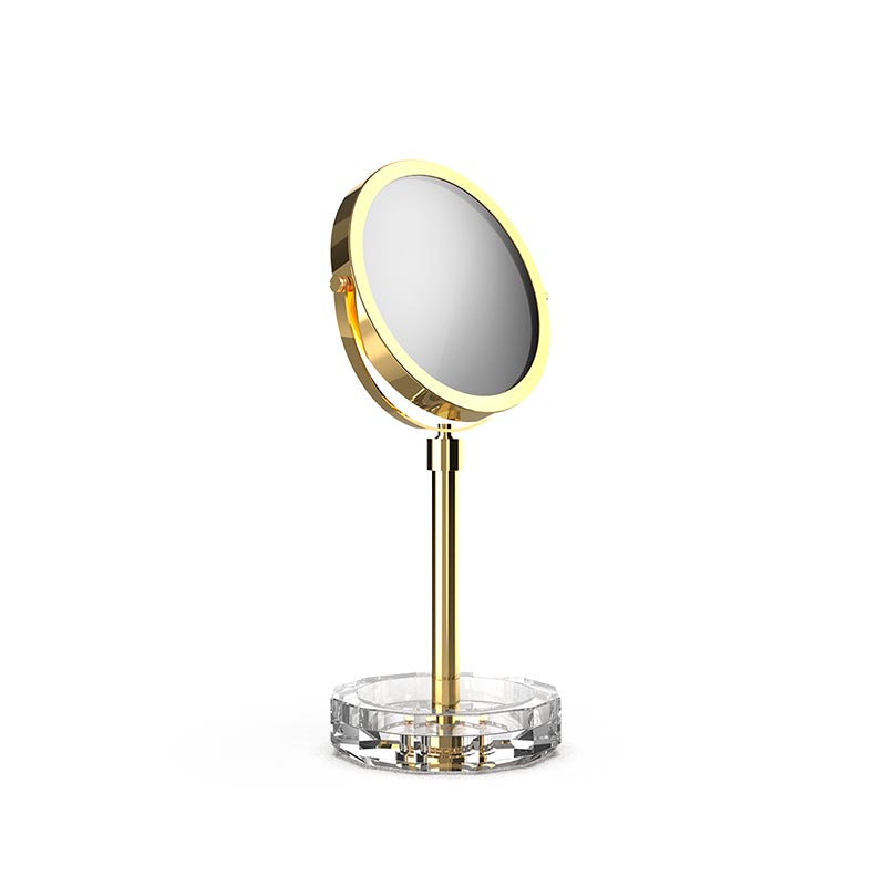 Аксессуары для ванной Зеркало косметическое Кристальный / золотой 