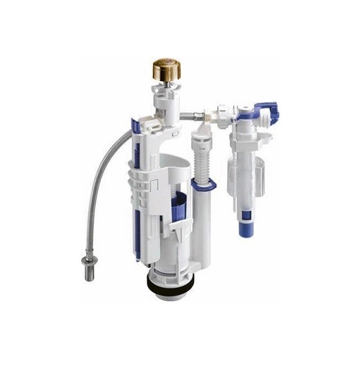 Смывной механизм для напольного бачка с кнопкой бронза