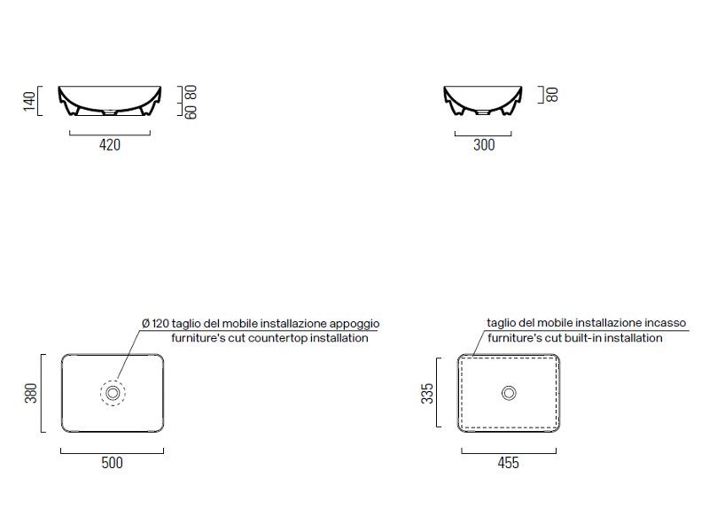 Раковины Раковина накладная 60х38 