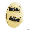 Смесители Смеситель для душа термостат на 2 потребителя встраиваемый, золото